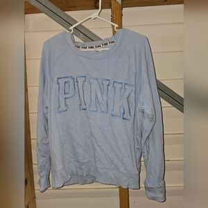Victoria’s Secret Pink baby blue crew neck sweatshirt Medium